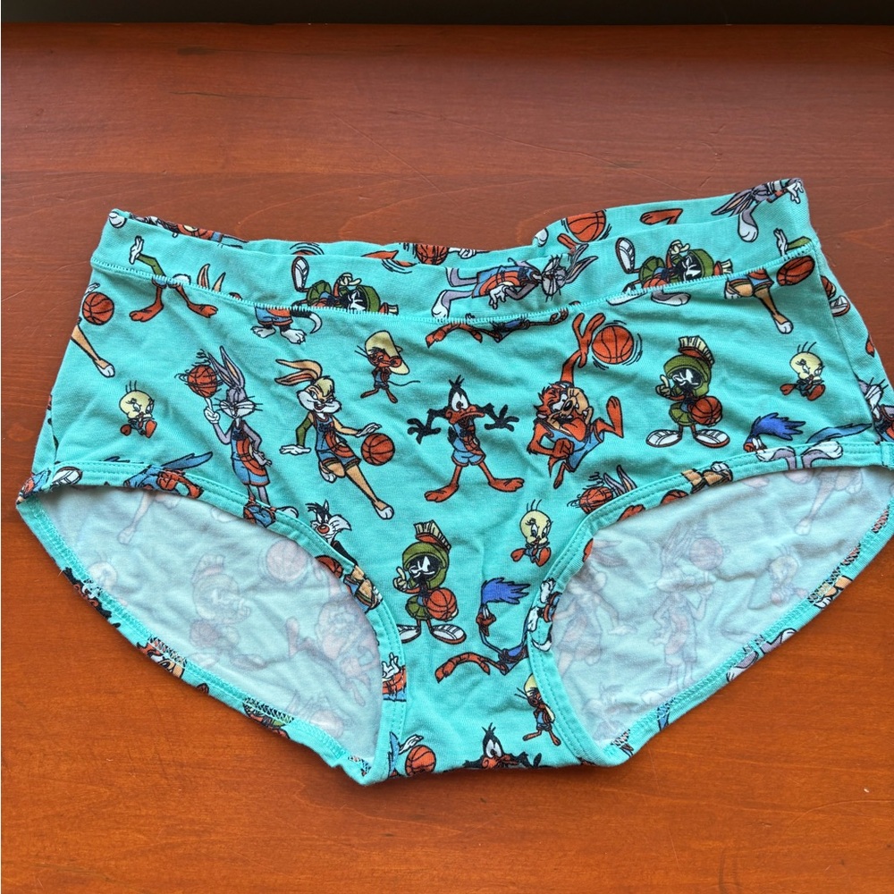 Cartoon Character Print Teal Shorts